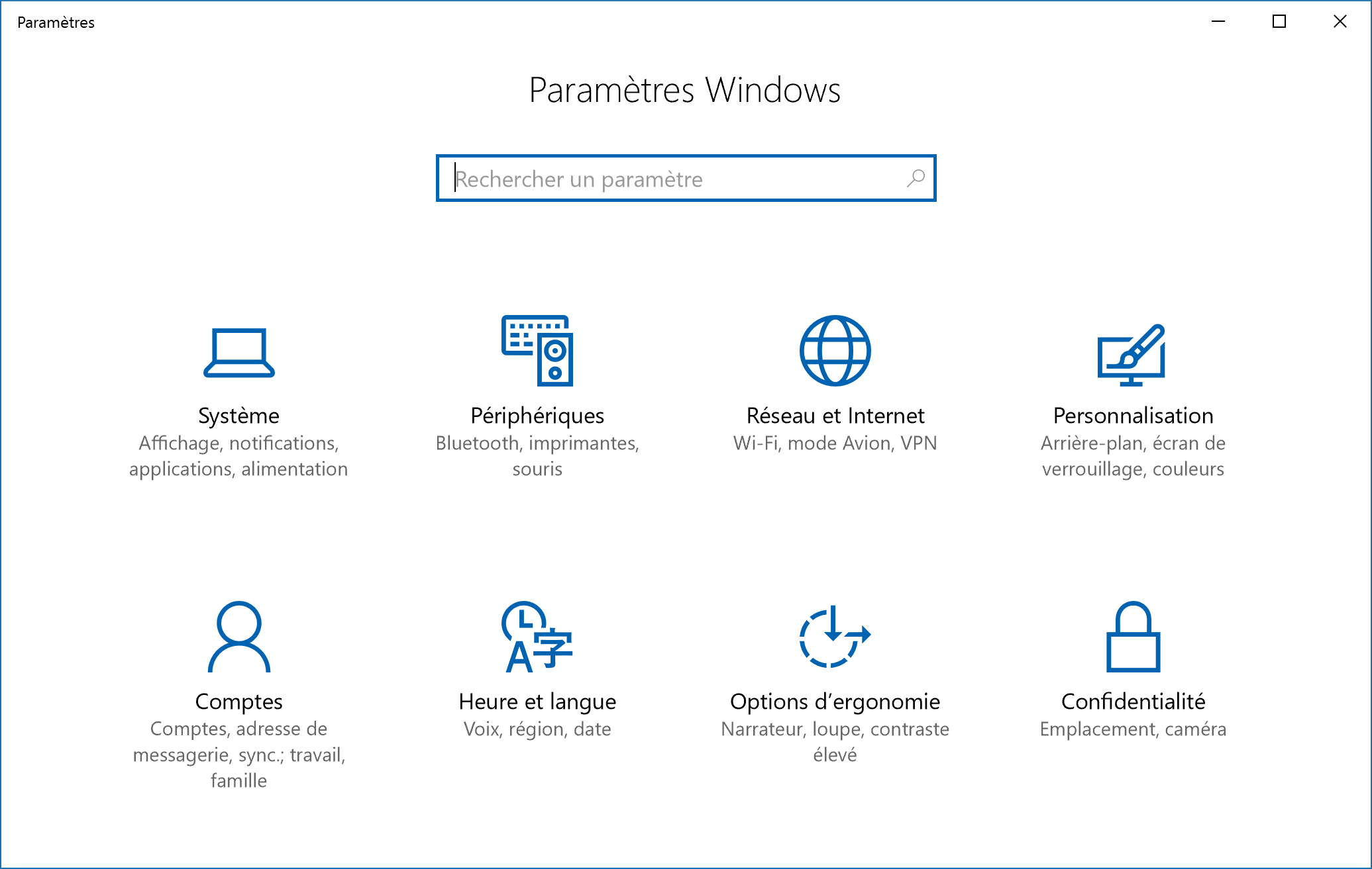 Parametres Windows