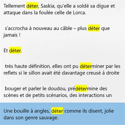 Recherche pour le mot "déter"